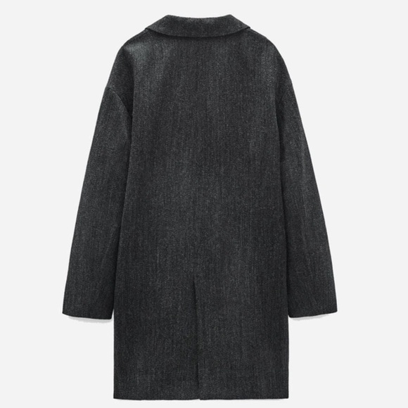 Zara Dark Gray Coat - Picture 3 of 8